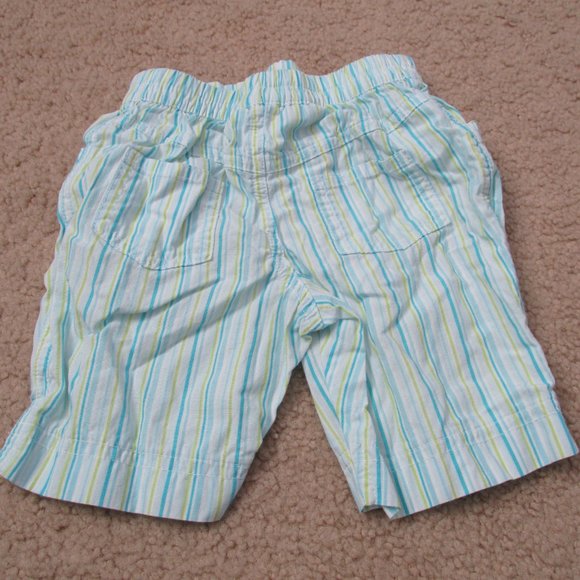 Miniwear Pull On Pants Infant Girls Size 6-9M Green Blue Striped Elastic - Picture 4 of 5